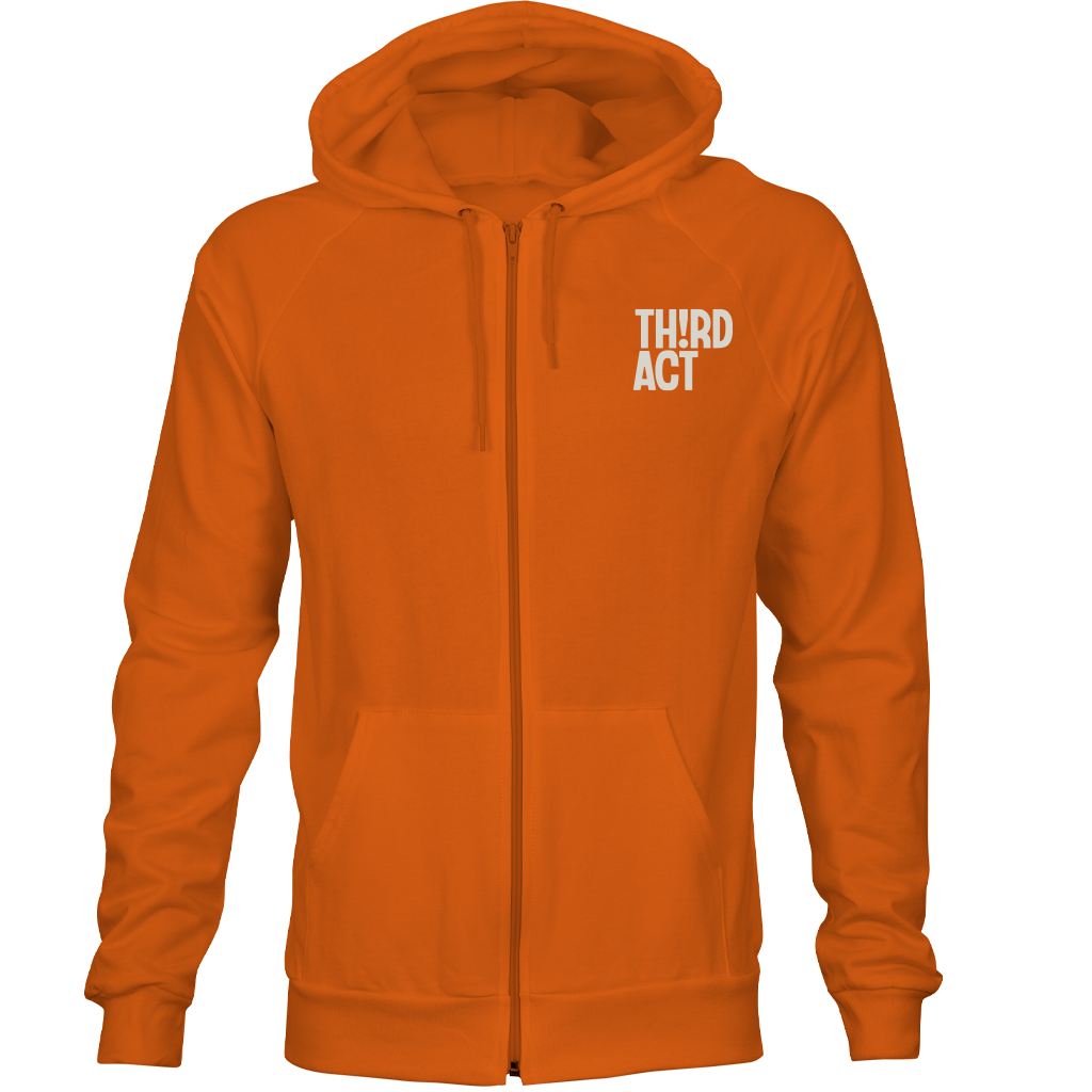 Orange Full-Zip Sweatshirt — Front